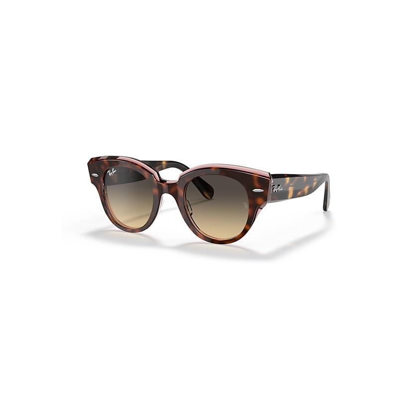 Ray-Ban 0RB2192 Roundabout (Havana on Transparent Pink/Brown Gradient) Fashion Sunglasses Product Image