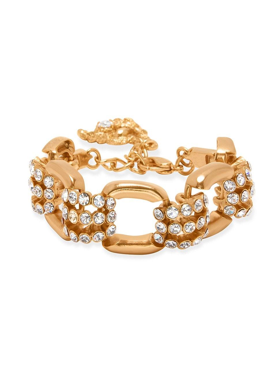 Womens Goldtone & Glass Crystal Chain Bracelet Product Image