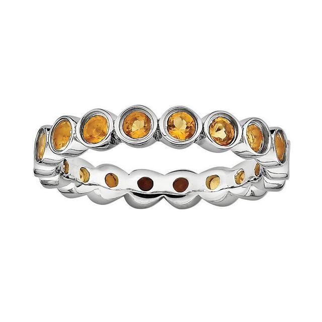 Stacks & Stones Sterling Silver Citrine Stack Ring, Womens Orange Product Image