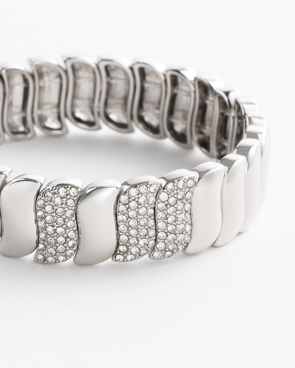 Silver Pave Stretch Bracelet Product Image