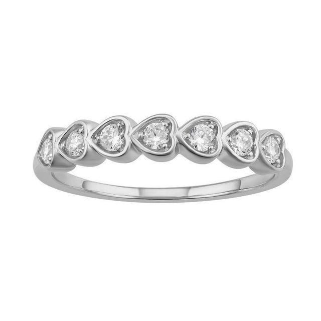 Simply Vera Vera Wang 14k White Gold 1/4 Carat T.W. Diamond Heart Ring, Womens Product Image