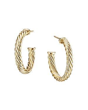 Womens Cablespira Hoop Earrings in 18K Yellow Gold Product Image