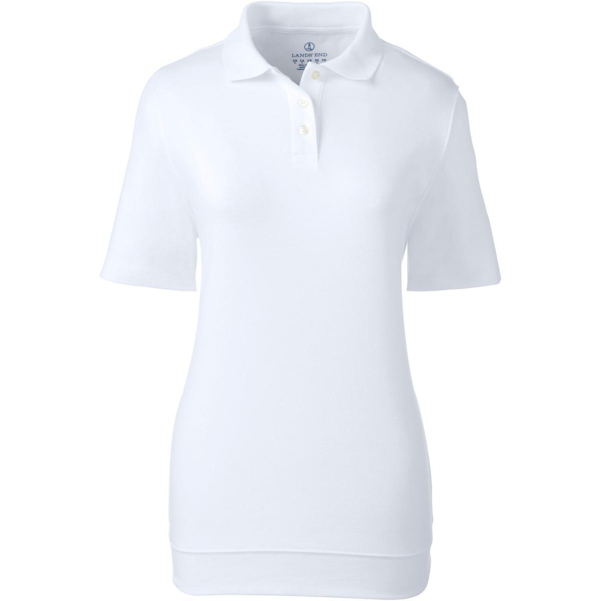 Womens Lands End Short Sleeve Banded Bottom Polo Shirt Product Image