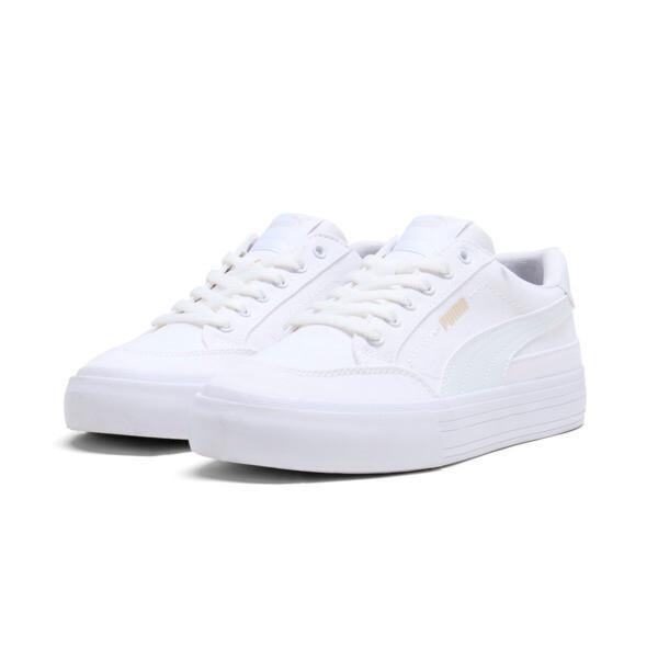 PUMA Court Classic Vulc Womens Sneakers in White/Alpine Snow Product Image