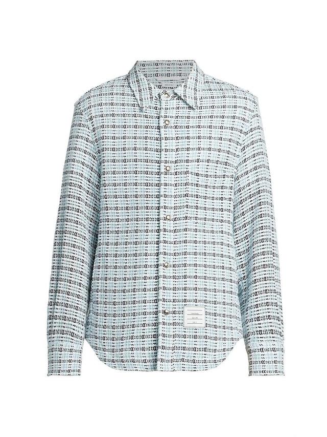 Mens Plaid Snap-Front Shirt Jacket Product Image