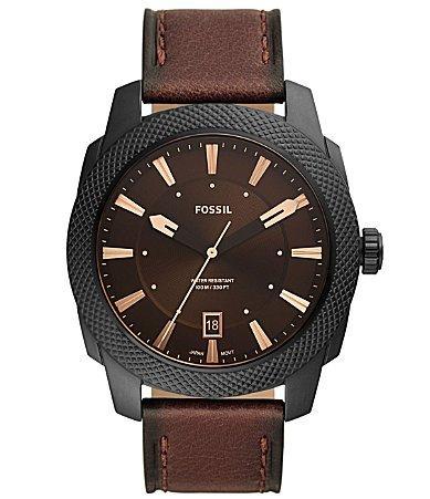 Fossil Machine Leather Strap Watch, 49mm Product Image