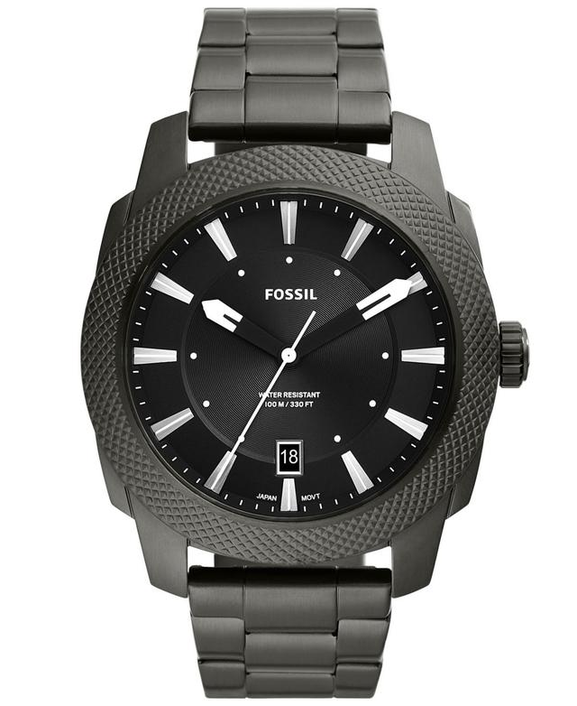 Fossil Mens Machine Quartz Analog Gunmetal Stainless Steel Bracelet Watch Product Image