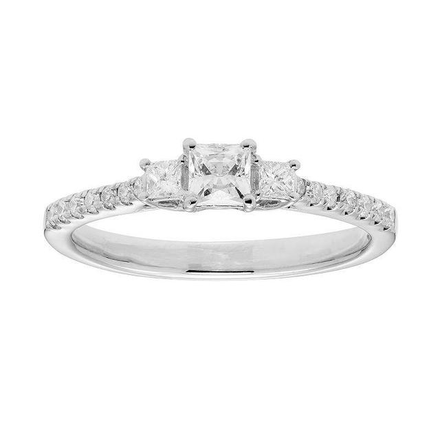 The Regal Collection 14k Gold 1/2 Carat T.W. IGL Certified Diamond 3-Stone Ring, Womens White Product Image