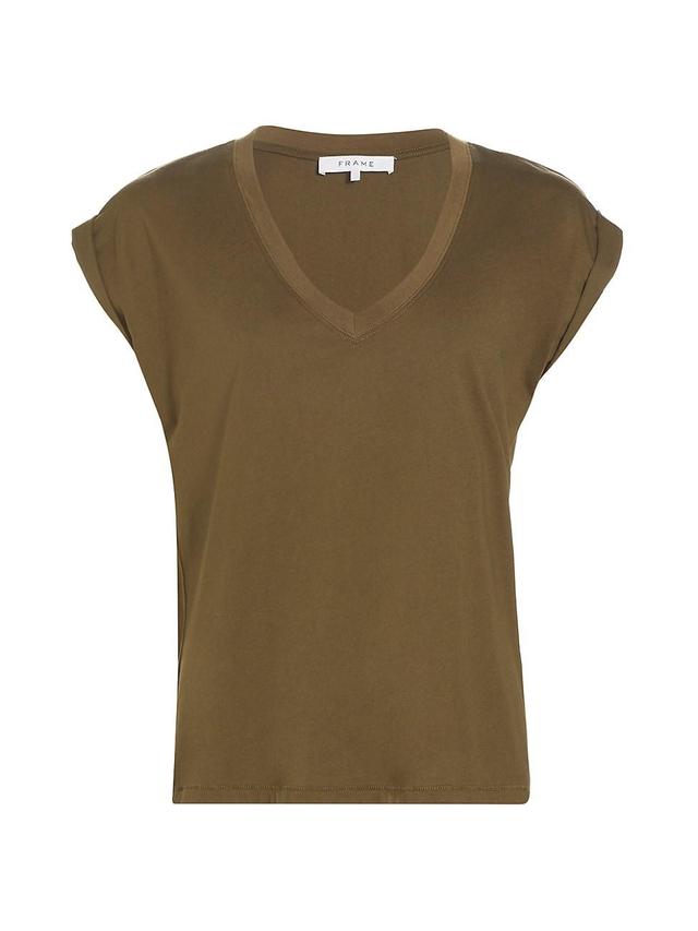 Womens Cotton V-Neck T-Shirt Product Image