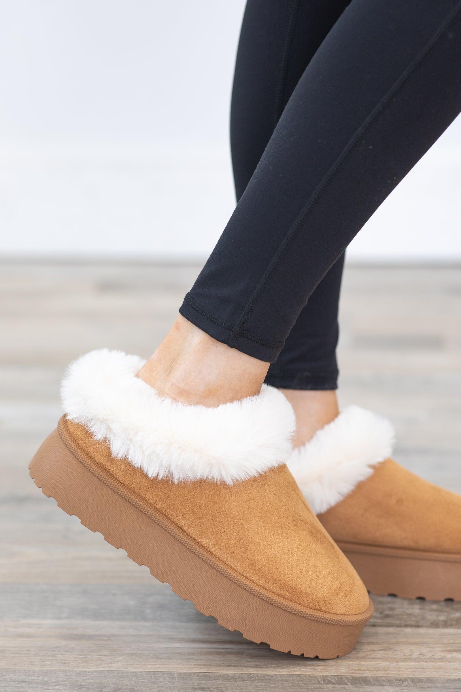 Faux Fur Lined Platform Slip On Shoes Product Image