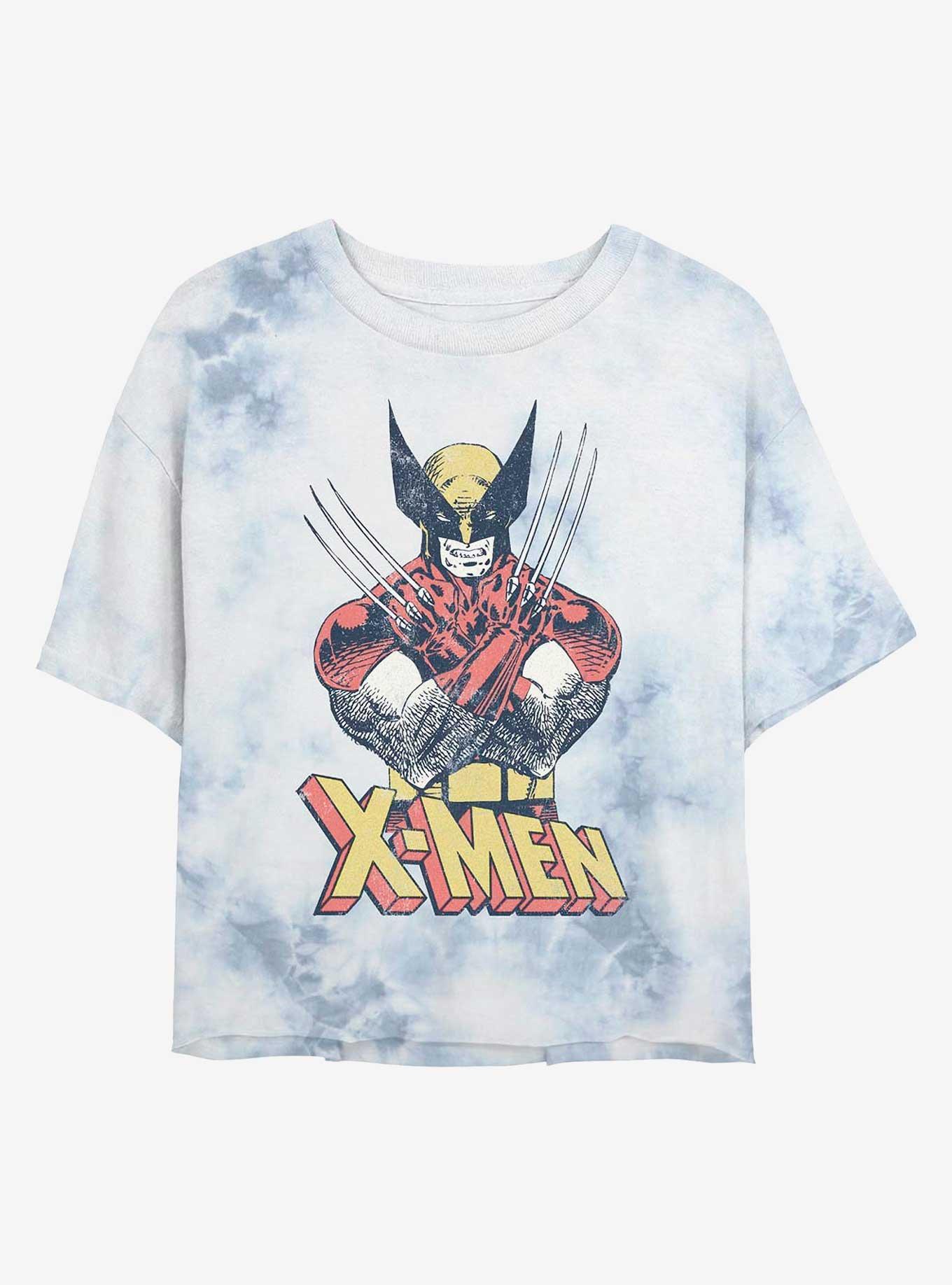 Marvel X-Men Vintage Wolverine Tie-Dye Girls Crop T-Shirt Product Image