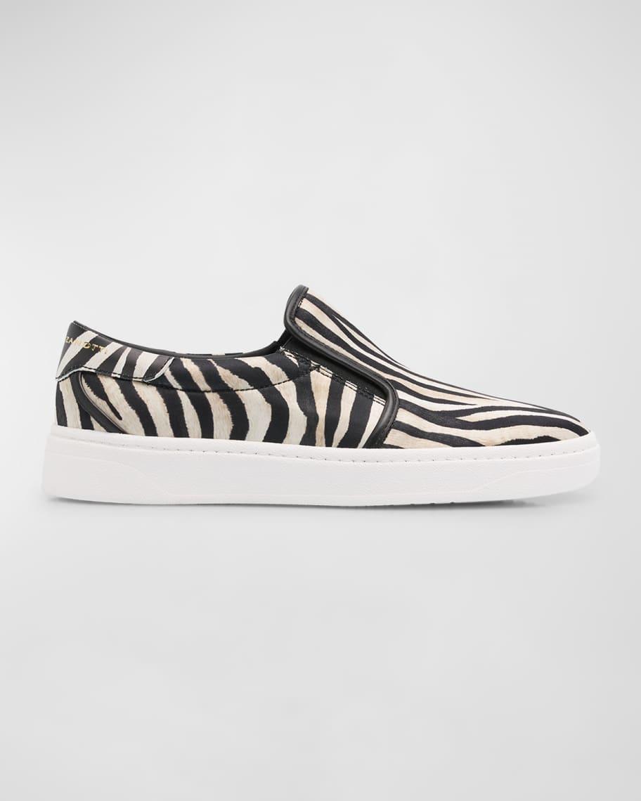 Mens Gz94 Printed Silk and Leather Slip-On Sneakers Product Image