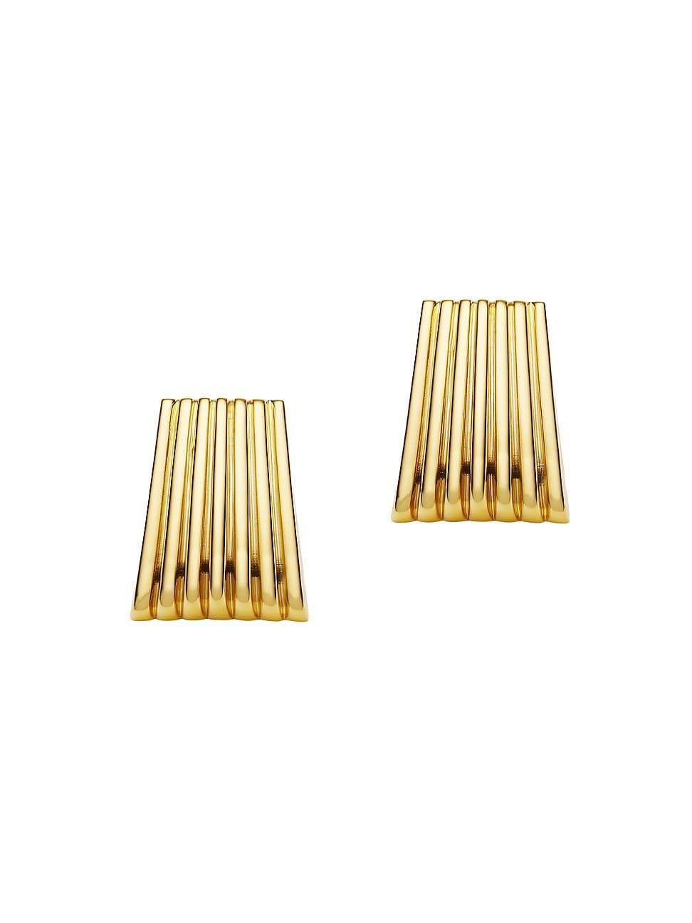 Womens Zagora Junie Fluted 24K-Gold-Plated Drop Earrings Product Image