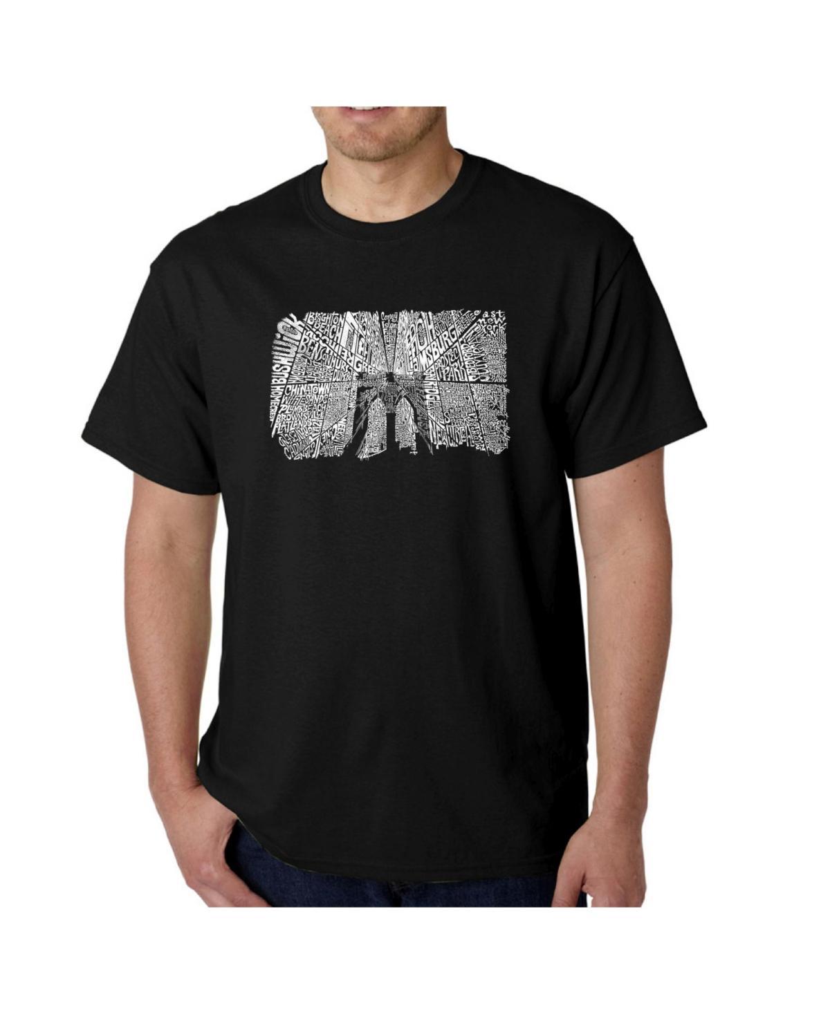 La Pop Art Mens Word Art T-Shirt - Brooklyn Bridge Product Image