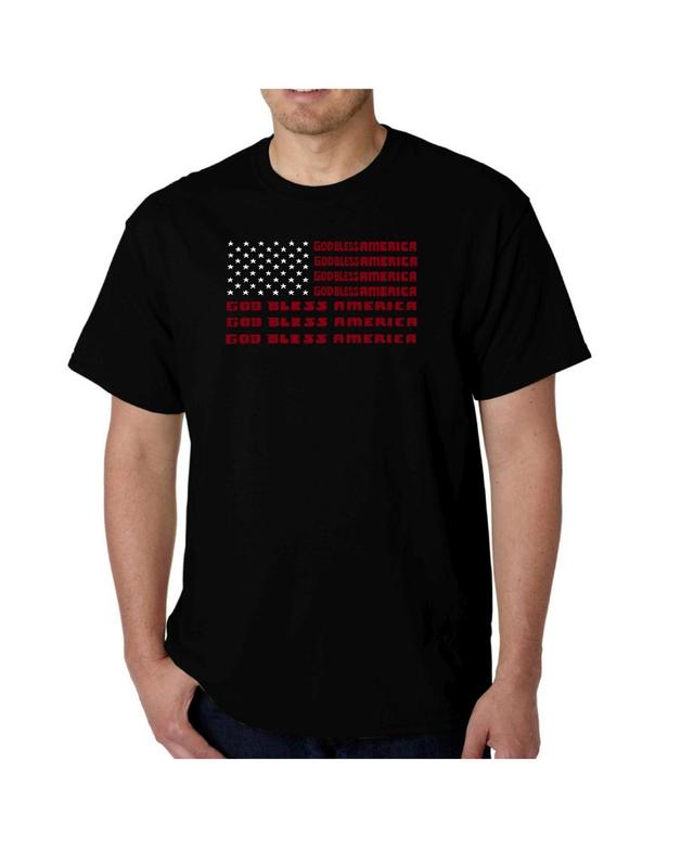 La Pop Art Mens God Bless America Word Art T-Shirt Product Image