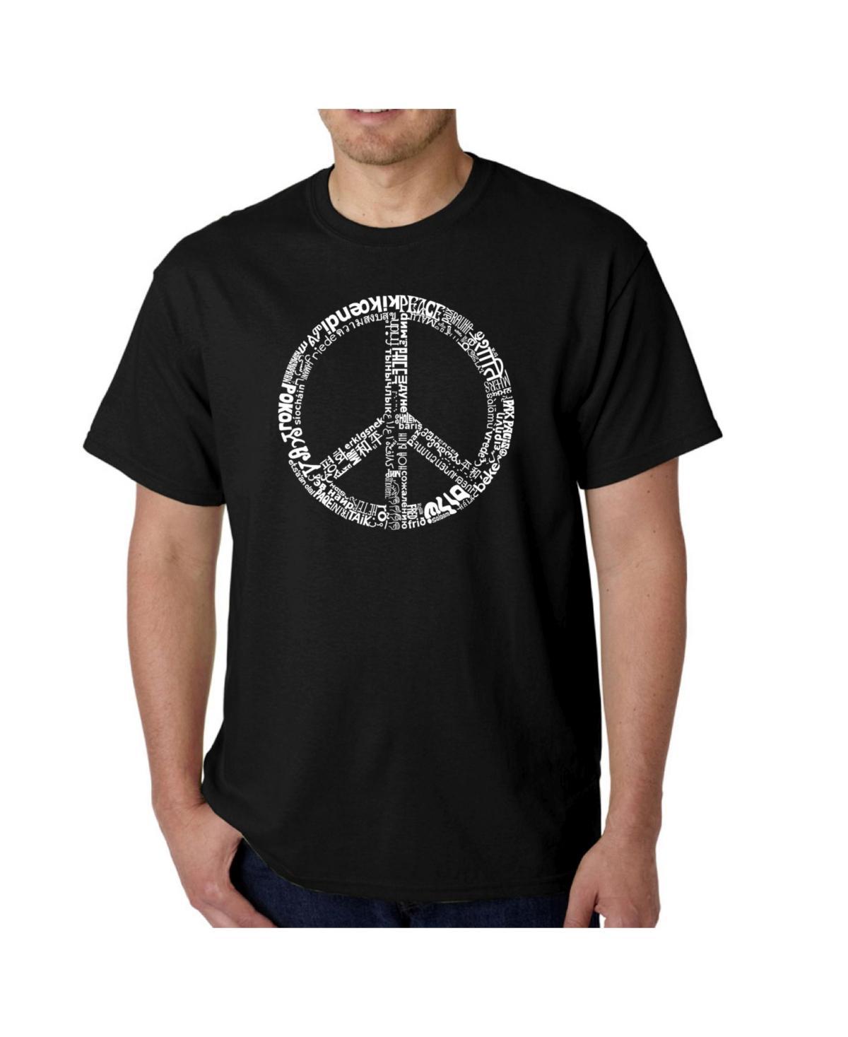 La Pop Art Mens Word Art T-Shirt - Peace Sign in 77 Languages Product Image