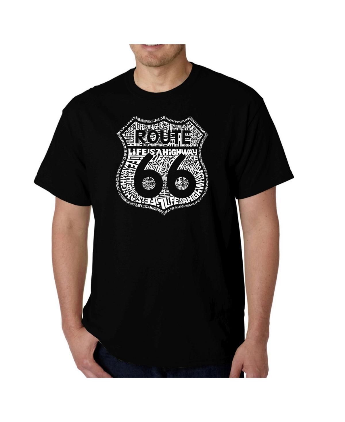 La Pop Art Mens Route 66 Life is a Highway Word Art T-Shirt Product Image