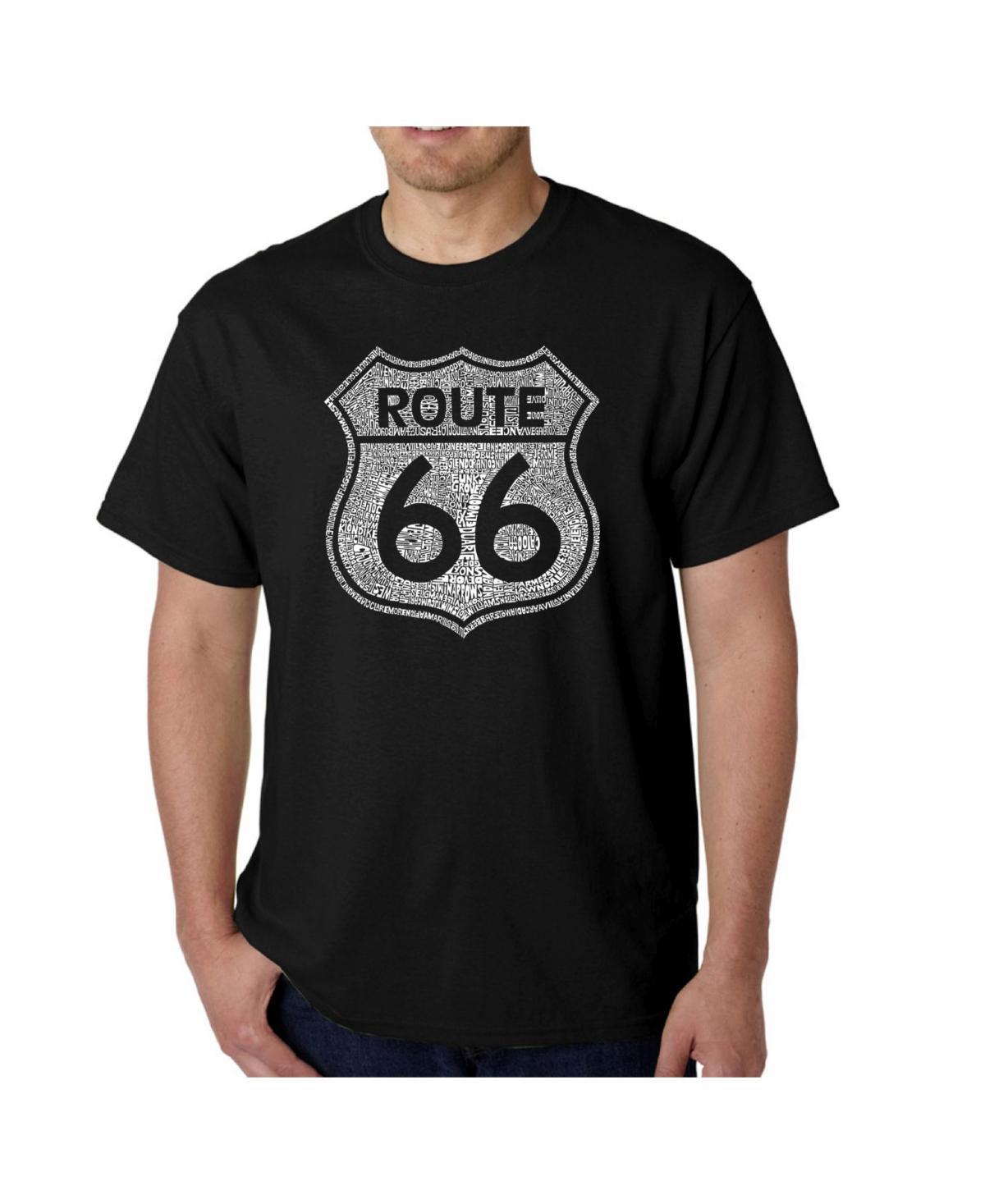 La Pop Art Mens Word Art T-Shirt - Route 66 Product Image