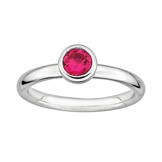 Stacks & Stones Sterling Sterling Silver Lab-Created Ruby Stack Ring, Womens Red Product Image