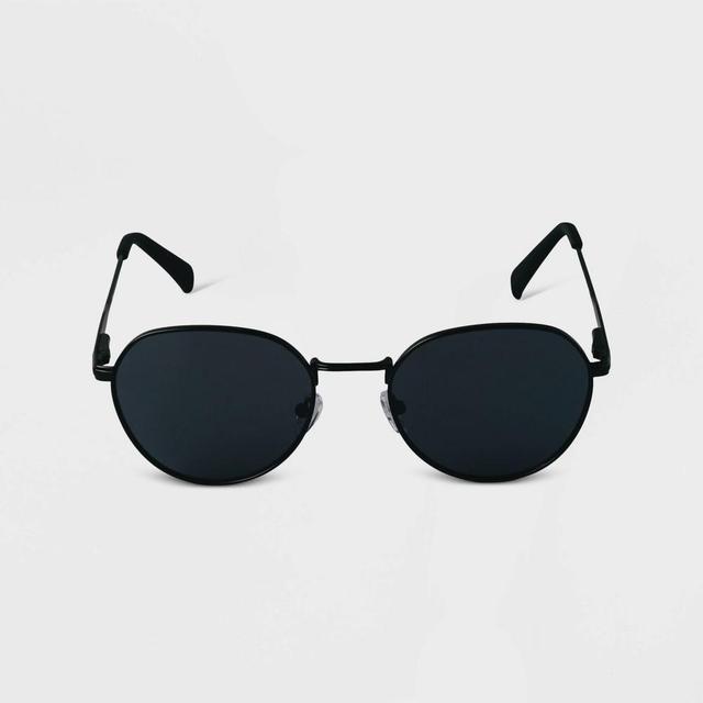 Womens Metal Round Sunglasses - A New Day Black Product Image