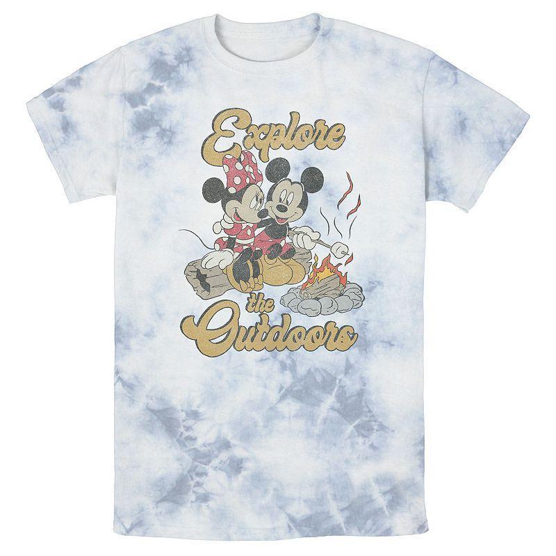 Mens Disney Mickey & Minnie Explore The Outdoors Portrait Bomabrd Wash Tee Product Image