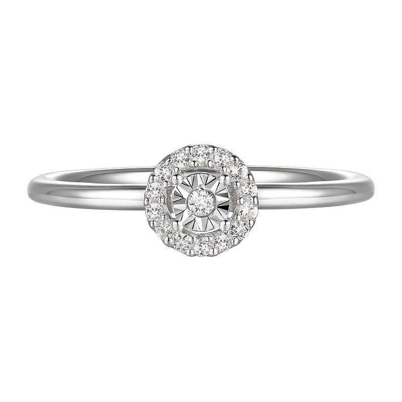 Sterling Silver 1/10 Carat T.W. Diamond Ring, Womens White Product Image