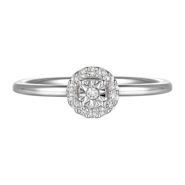 Sterling Silver 1/10 Carat T.W. Diamond Ring, Womens Product Image