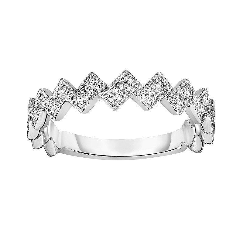 10k White Gold 1/4 Carat T.W. Diamond Band Ring, Womens Product Image