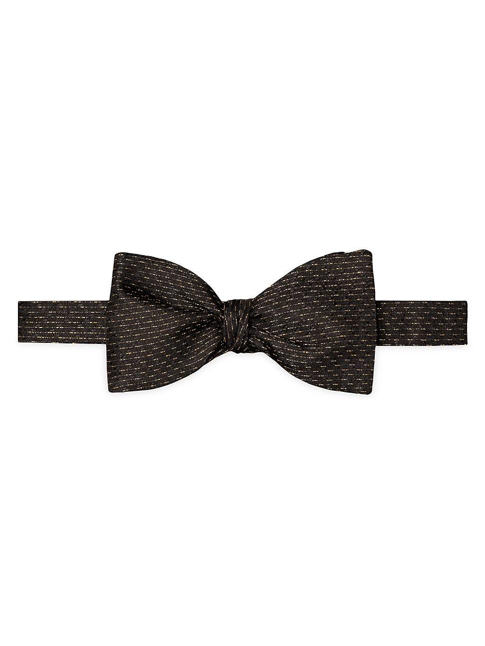 Mens Metallic Stripe Silk Bow Tie Product Image