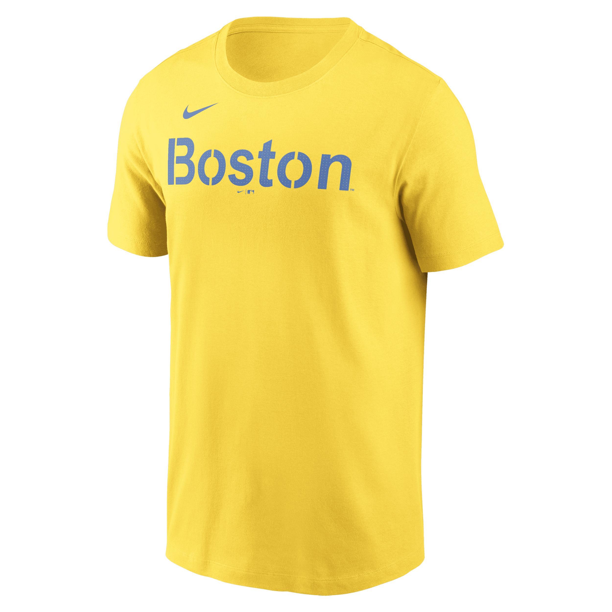 Nike Mens Gold Boston Red Sox City Connect Wordmark T-Shirt Product Image