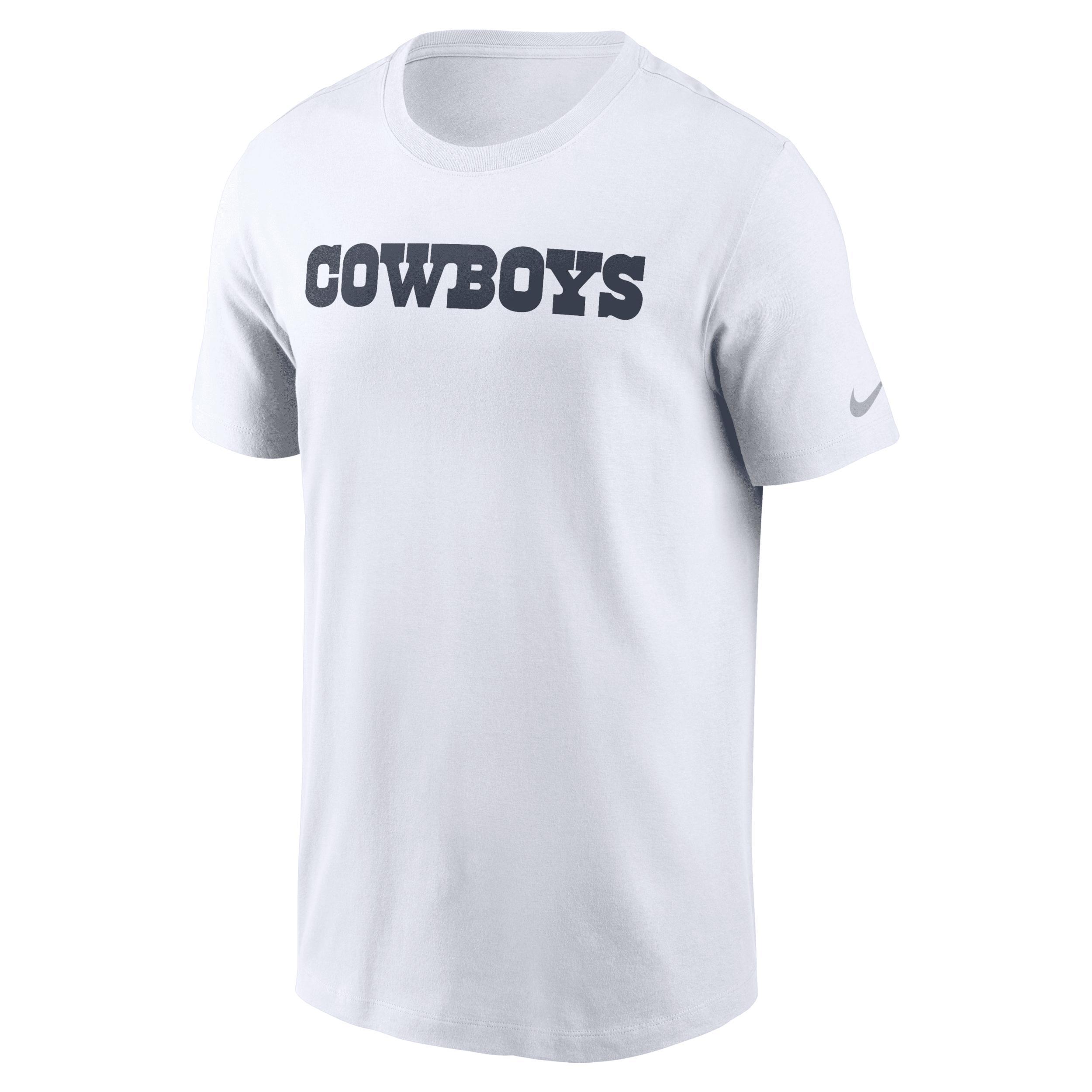 Nike Mens White Dallas Cowboys Primetime Wordmark Essential T-Shirt Product Image