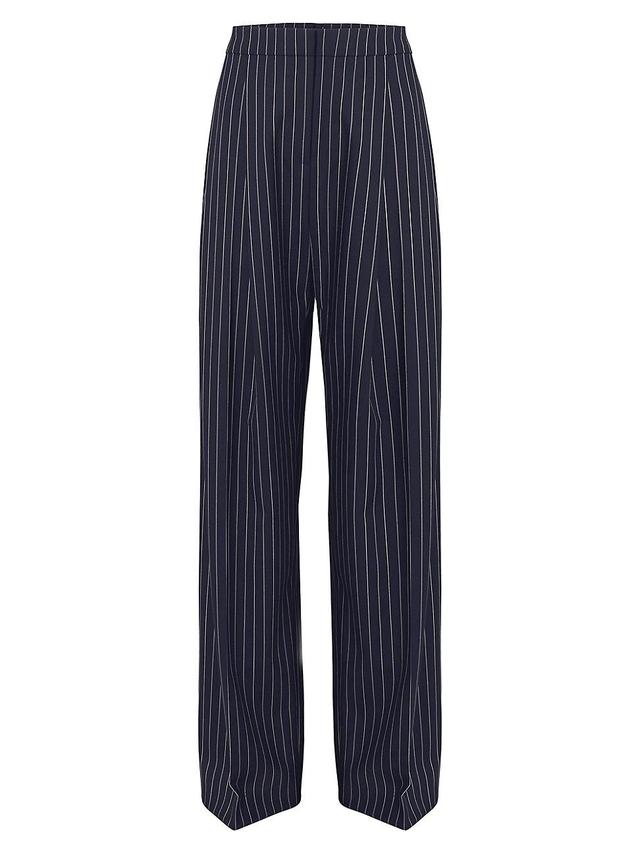 Womens Pleated Pinstripe Pants Product Image