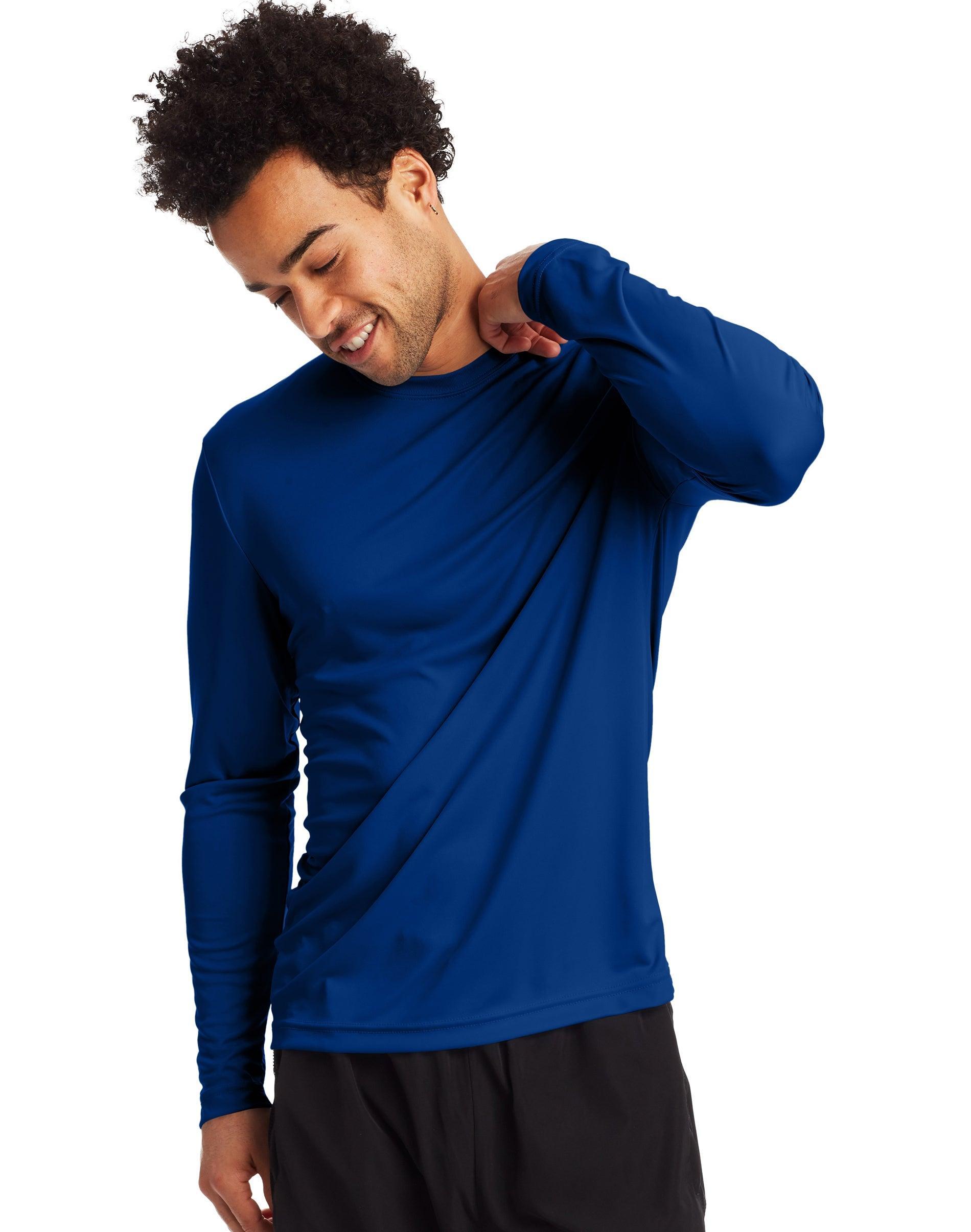 Hanes Sport Cool DRI Mens Performance Long Sleeve T-Shirt, Value 2-Pack Graphite 3XL Product Image