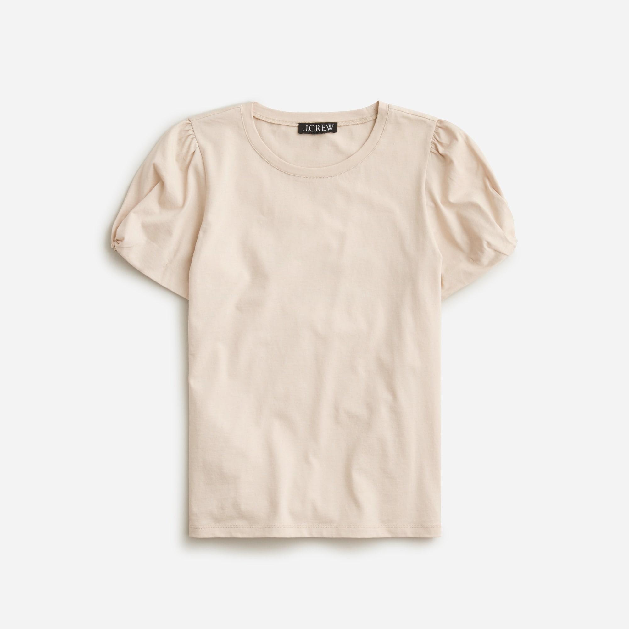 Broken-in jersey puff-sleeve T-shirt Product Image