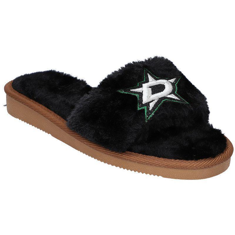 Womens FOCO Dallas Stars Faux Fur Slide Slippers Product Image