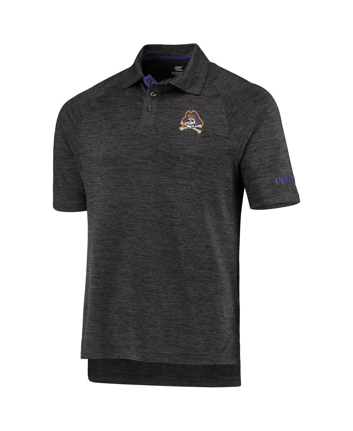 Mens Colosseum Heathered Black Ecu Pirates Down Swing Polo Shirt Product Image