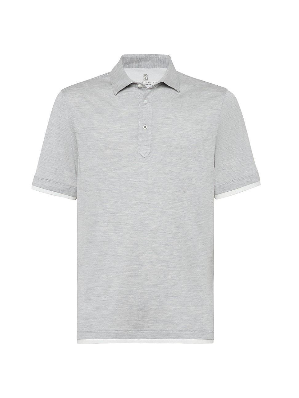 Mens Silk and Cotton Lightweight Jersey Polo Shirt product image