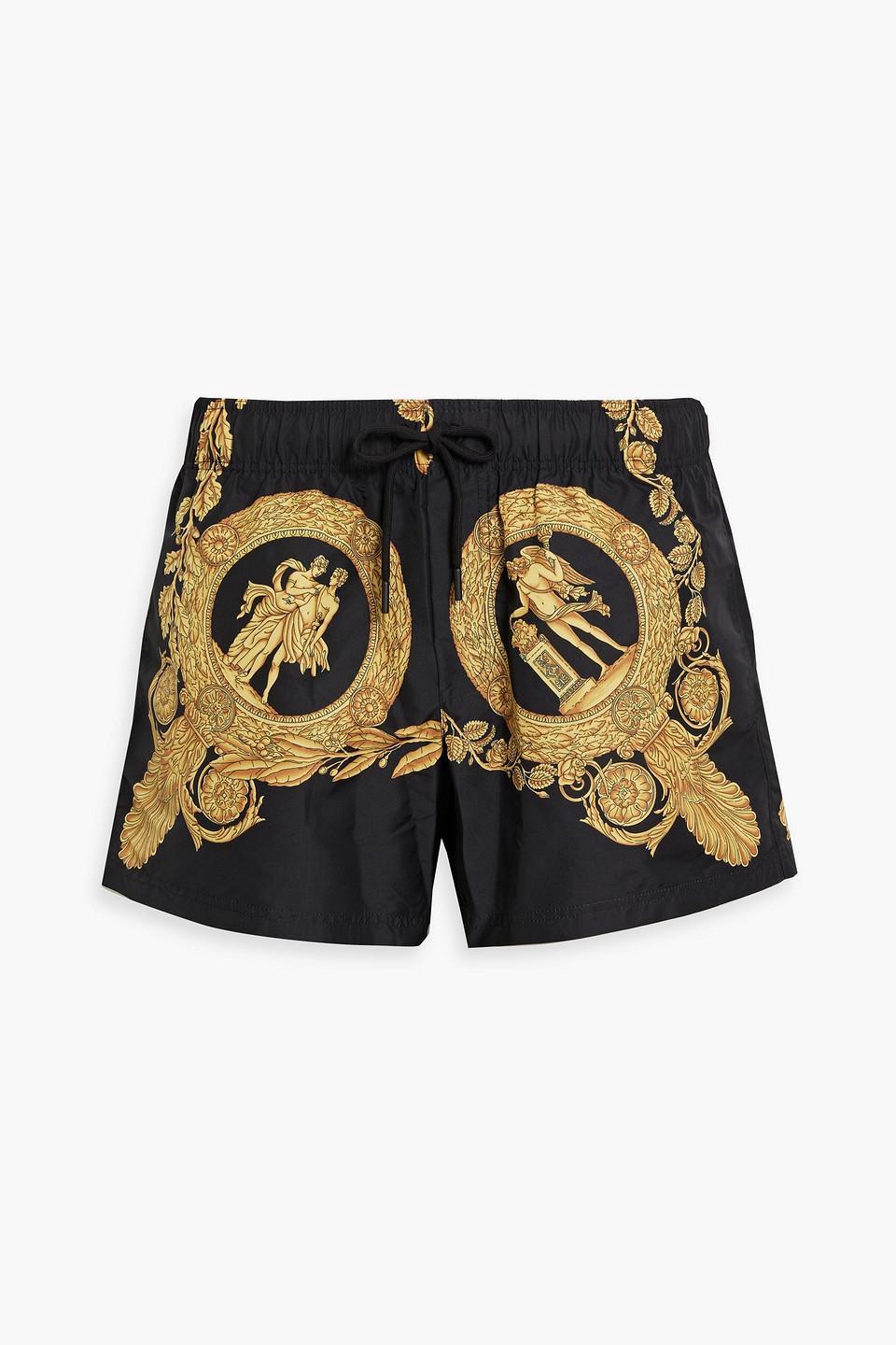 Short-length Printed Swim Shorts In Yellow Product Image