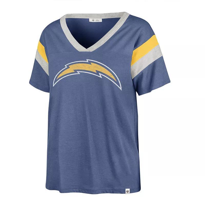 Womens 47 Powder Blue Los Angeles Chargers Phoenix V-Neck T-Shirt Product Image