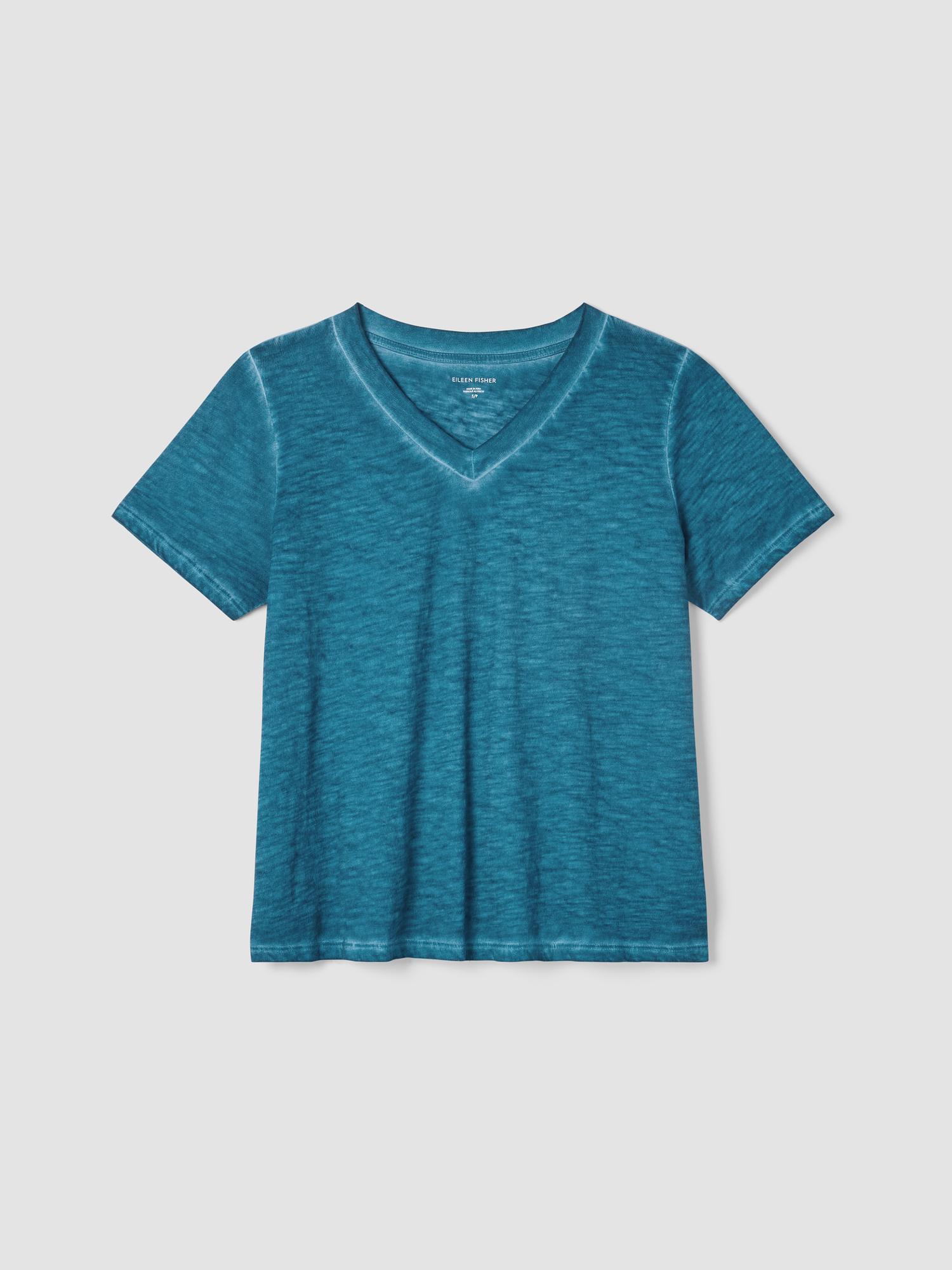 EILEEN FISHER Organic Cotton Hazy Slub V-Neck Teefemale Product Image