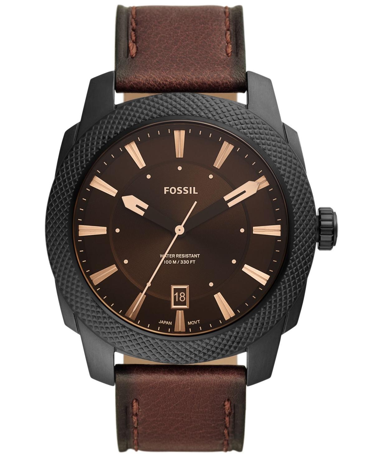 Fossil Machine Leather Strap Watch, 49mm Product Image