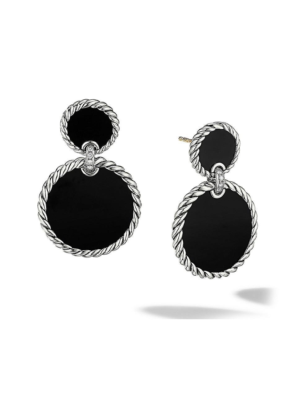 Womens Elements Double Drop Earrings in Sterling Silver Product Image