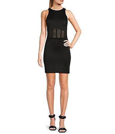 GUESS Mesh Inset Sleeveless Minidress product image