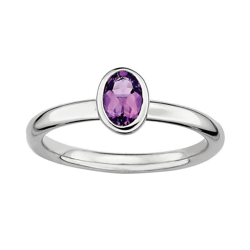 Stacks & Stones Sterling Silver Amethyst Stack Ring, Womens Product Image