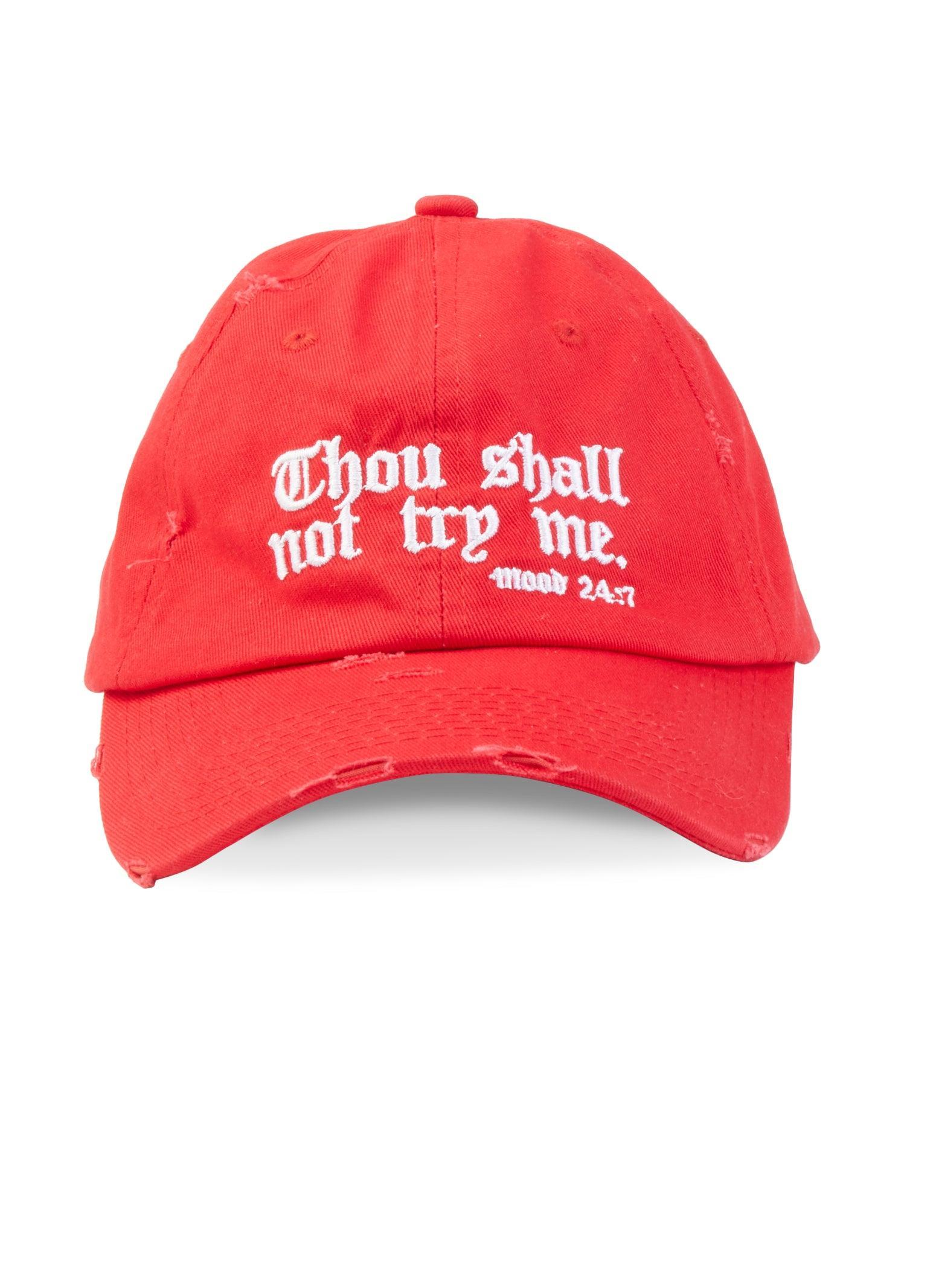 Thou Shall Not Try Me Distressed Baseball Cap Female Product Image