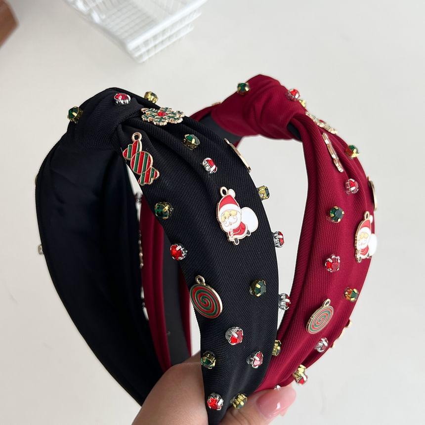 Christmas Metal Charm Fabric Knot Headband (Various Designs) Product Image