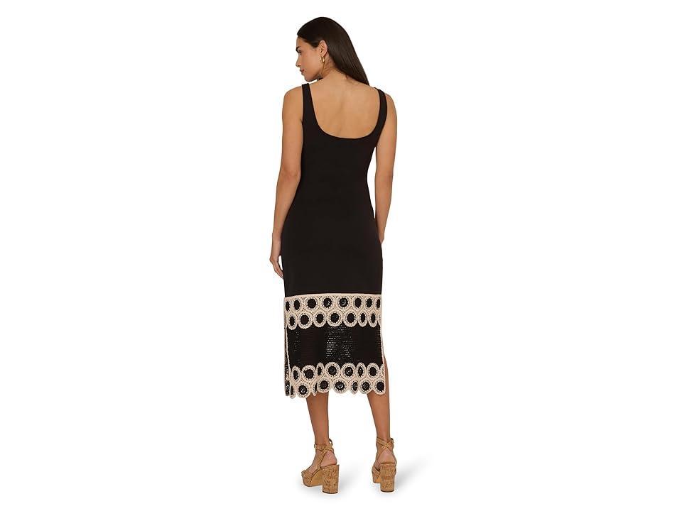 Adrianna Papell Crochet Sheath Midi Dress Ecru) Women's Dress Product Image