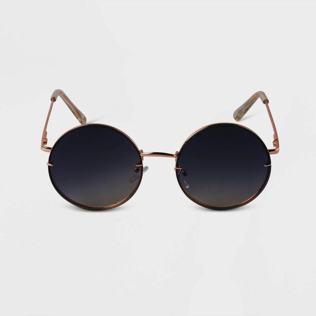 Womens Oversized Metal Round Sunglasses - A New Day Product Image