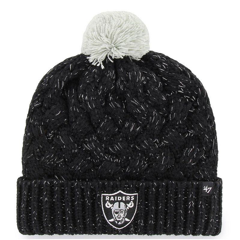 Womens 47 Black Las Vegas Raiders Fiona Logo Cuffed Knit Hat with Pom Product Image