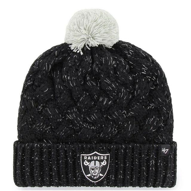 Womens 47 Black Las Vegas Raiders Fiona Logo Cuffed Knit Hat with Pom Product Image